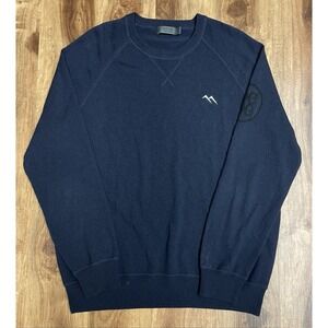 G FORE Sweater Mens Large Blue Wool Crewneck Golf Knit Pullover Crew Casual